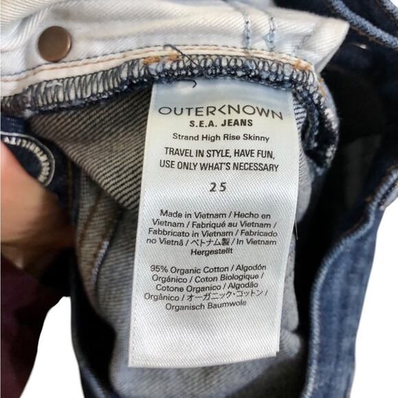 OuterKnown S.E.A. Strand High Rise Skinny Jeans Dark Wash Size 25 - Picture 6 of 6